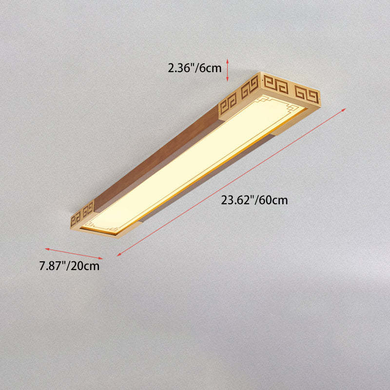 Chinese Metal Rubberwood Carved Lucky Cloud LED Flush Light