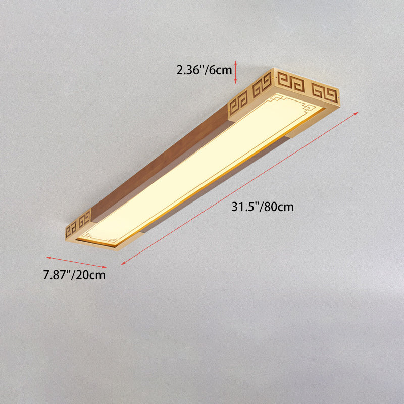 Chinese Metal Rubberwood Carved Lucky Cloud LED Flush Light