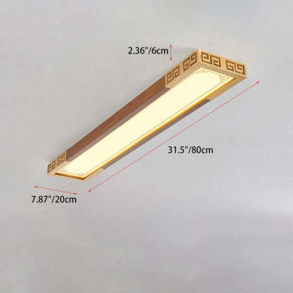 Chinese Metal Rubberwood Carved Lucky Cloud LED Flush Light