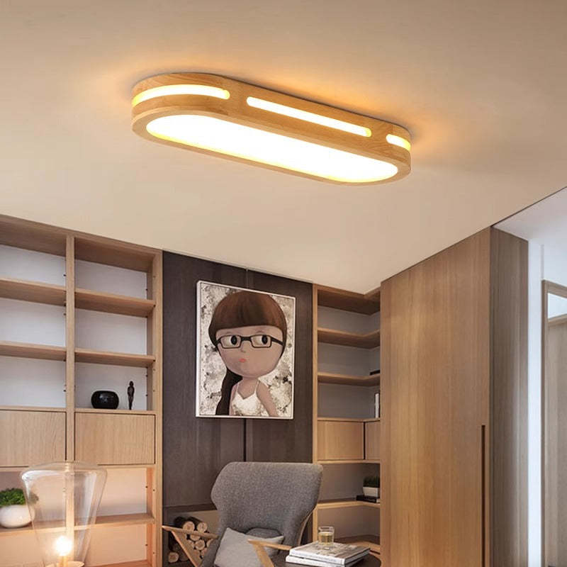 Japanese Metal Oval Flush Ceiling Light