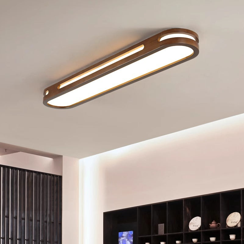 Japanese Metal Oval Flush Ceiling Light