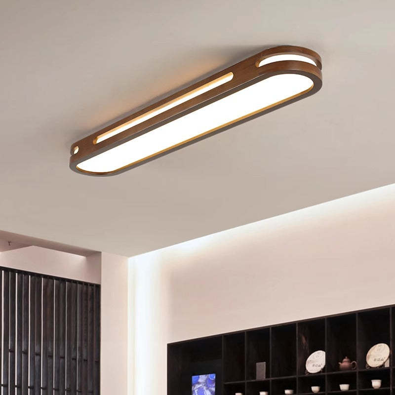 Japanese Metal Oval Flush Ceiling Light