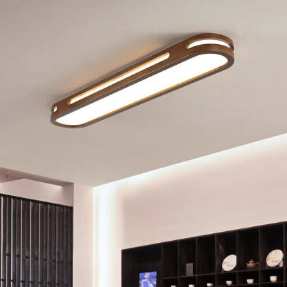 Japanese Metal Oval Flush Ceiling Light