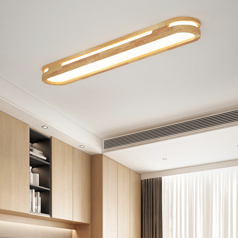 Japanese Metal Oval Flush Ceiling Light