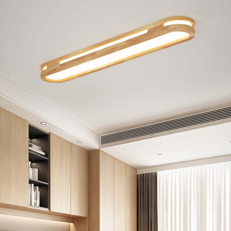 Japanese Metal Oval Flush Ceiling Light