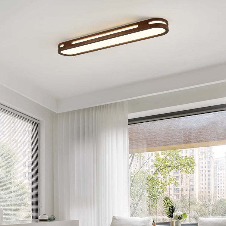Japanese Metal Oval Flush Ceiling Light