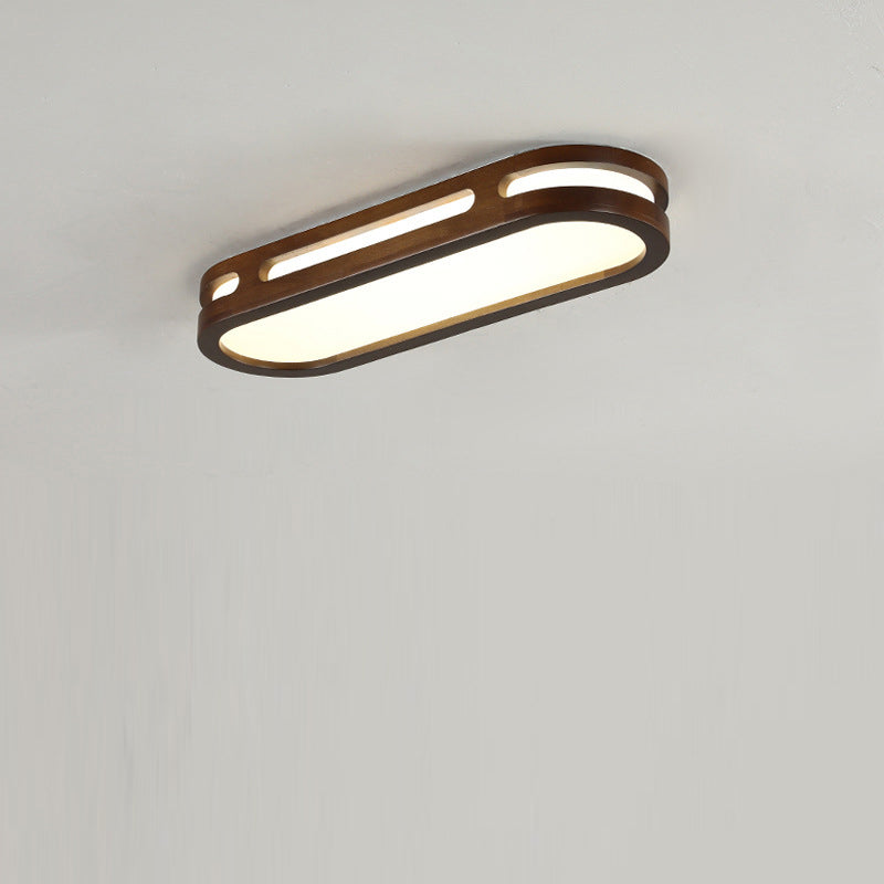 Japanese Metal Oval Flush Ceiling Light