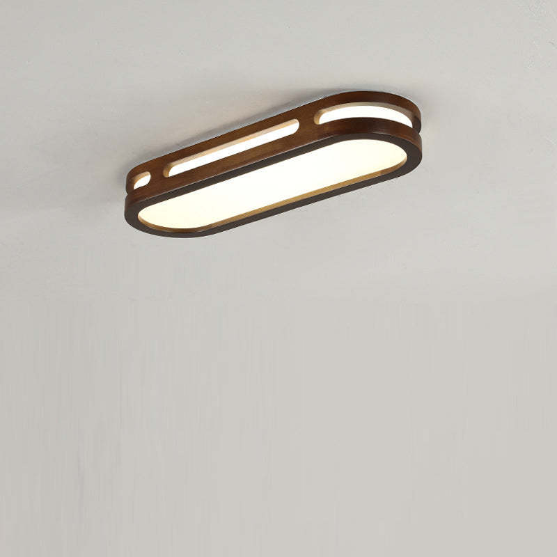 Japanese Metal Oval Flush Ceiling Light