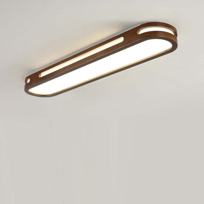 Japanese Metal Oval Flush Ceiling Light