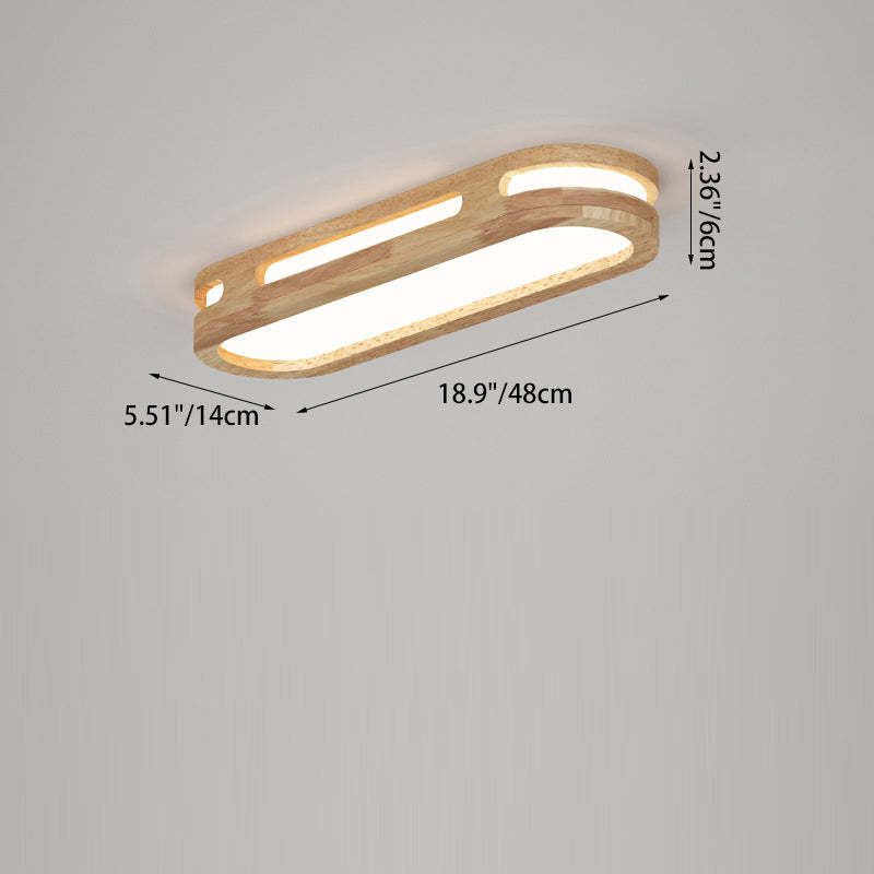 Japanese Metal Oval Flush Ceiling Light