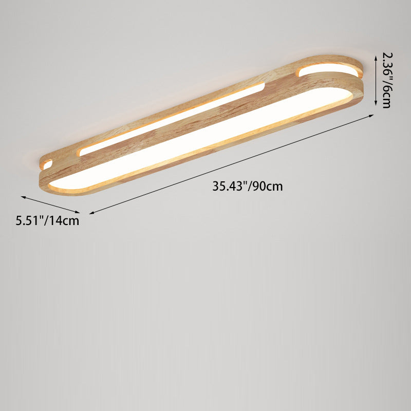Japanese Metal Oval Flush Ceiling Light