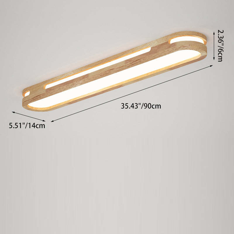 Japanese Metal Oval Flush Ceiling Light