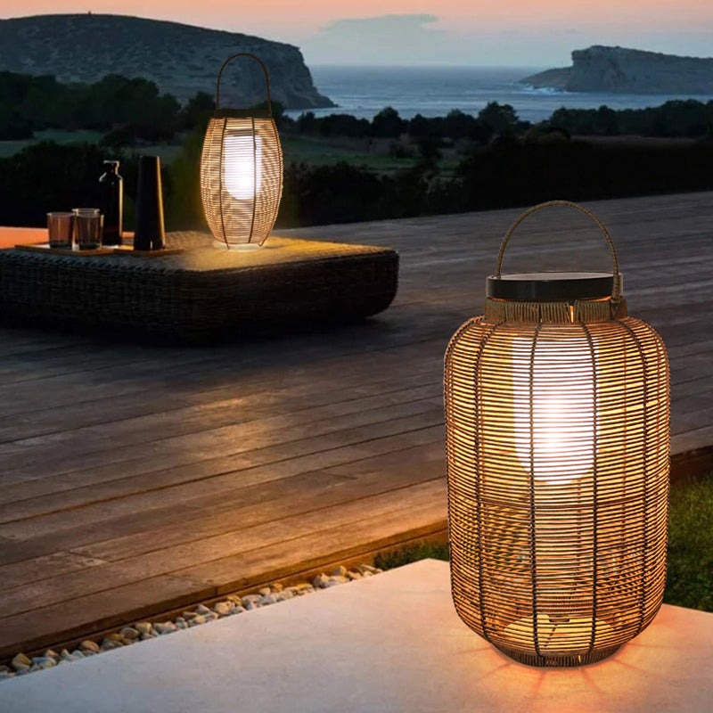 Lighom japanese lantern natural landscape lighting in rattan — Large