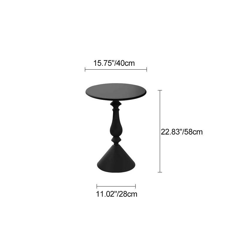 Minimalist Metal Candleholder-Base Round Coffee Table