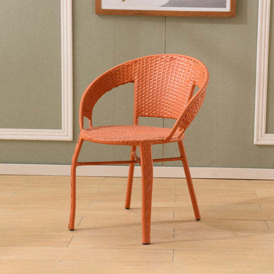 Minimalist Metal Rattan Handwoven Dining Chair