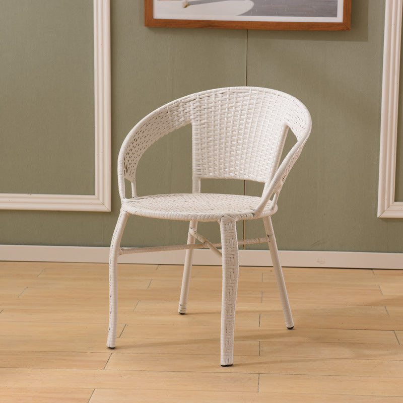 Minimalist Metal Rattan Handwoven Dining Chair