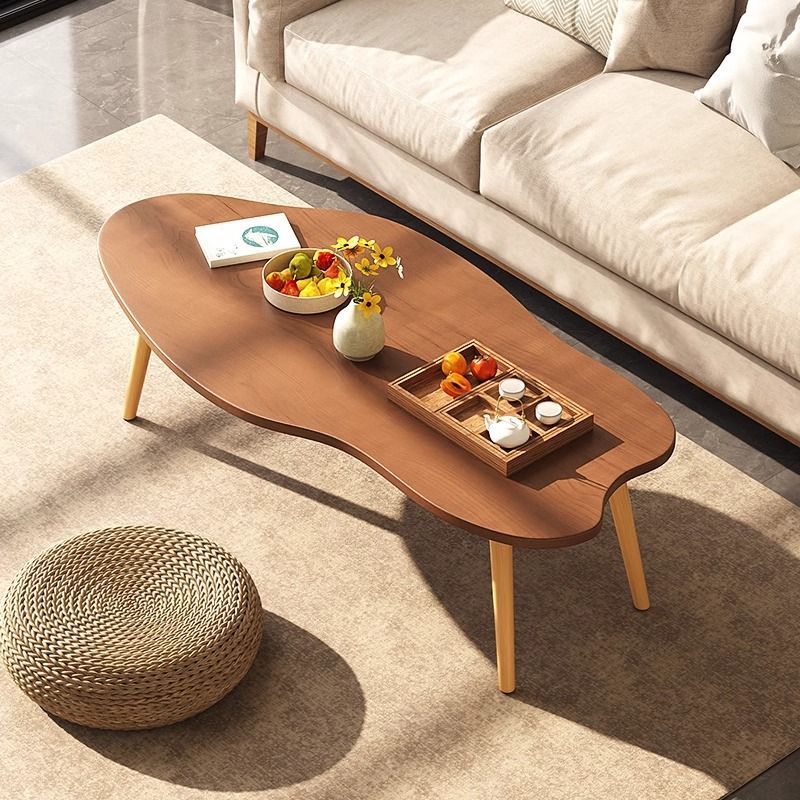 Minimalist Metal Wood Cloud Coffee Table
