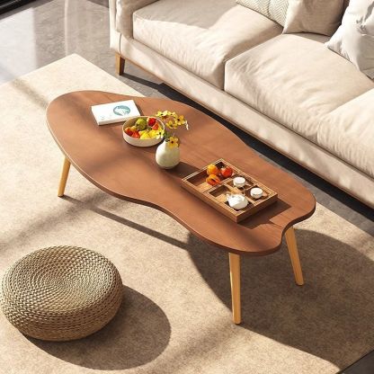 Minimalist Metal Wood Cloud Coffee Table