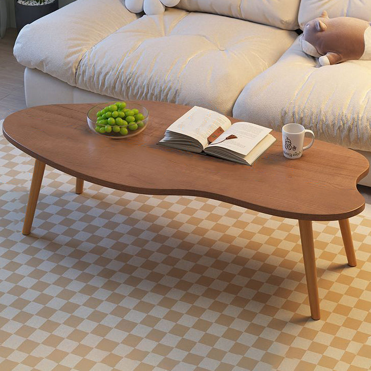Minimalist Metal Wood Cloud Coffee Table — Walnut