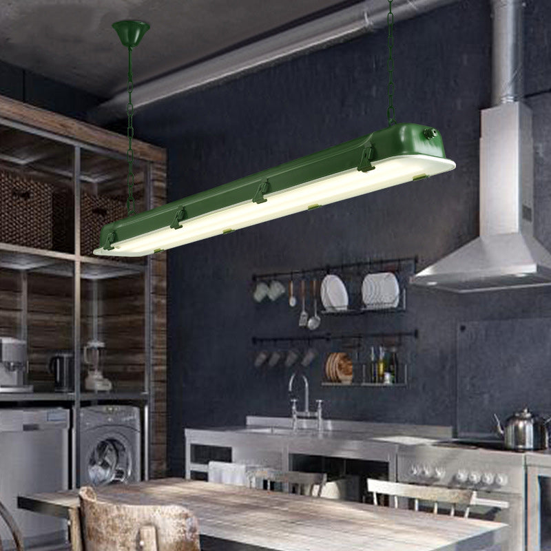 Industrial Iron Rectangular LED Island Chandelier