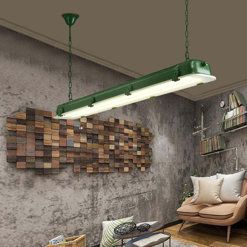 Industrial Iron Rectangular LED Island Chandelier