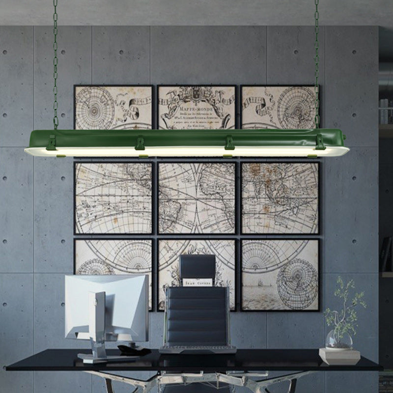 Industrial Iron Rectangular LED Island Chandelier