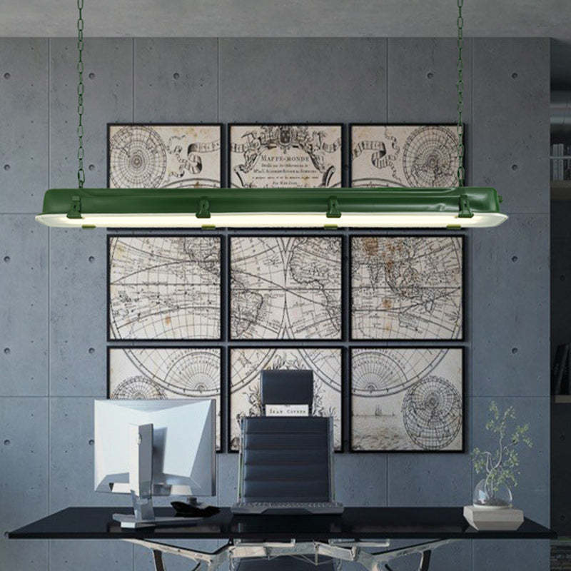 Industrial Iron Rectangular LED Island Chandelier