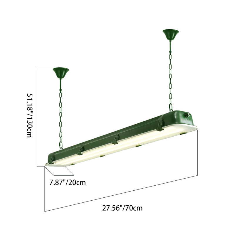 Industrial Iron Rectangular LED Island Chandelier