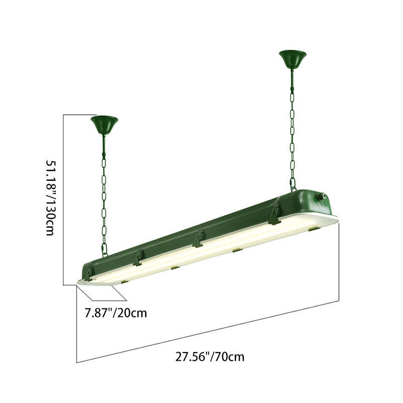 Industrial Iron Rectangular LED Island Chandelier