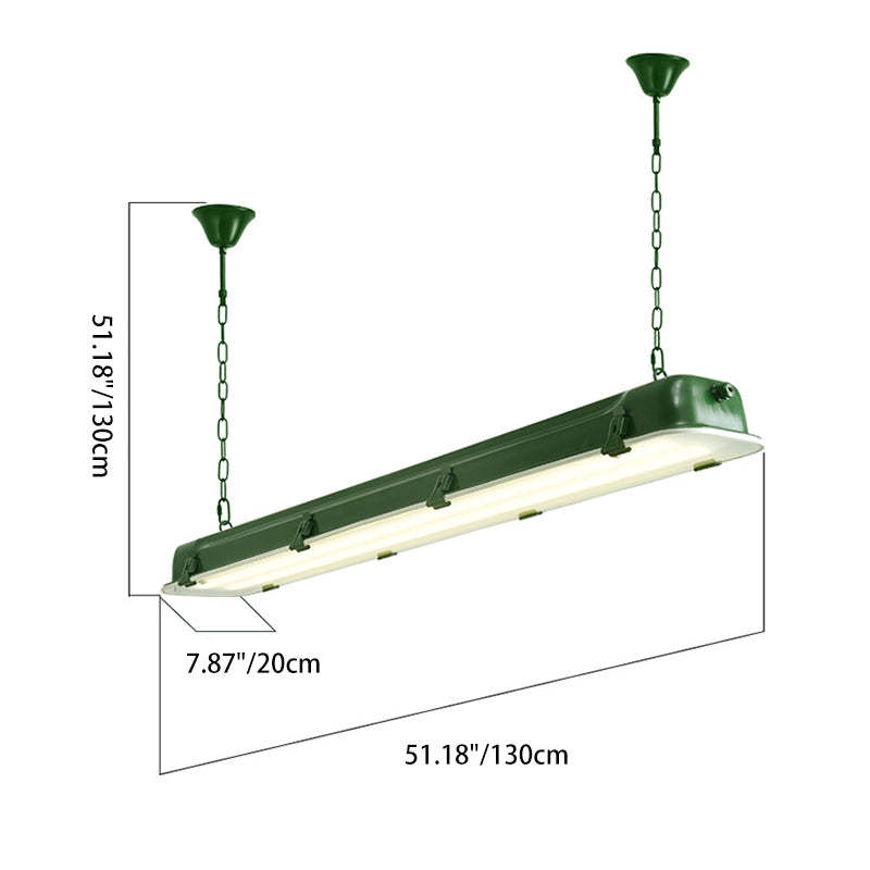 Industrial Iron Rectangular LED Island Chandelier