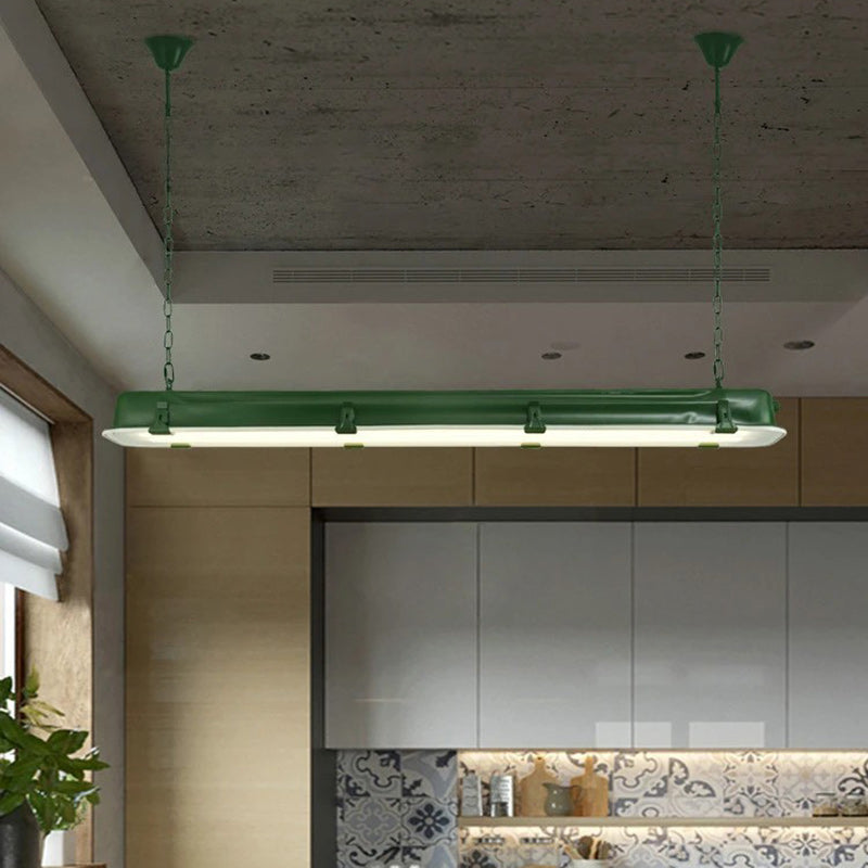 Industrial Iron Rectangular LED Island Chandelier