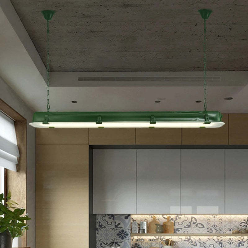 Industrial Iron Rectangular LED Island Chandelier