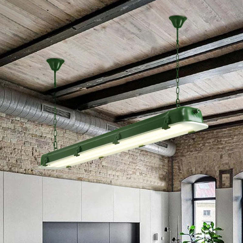 Industrial Iron Rectangular LED Island Chandelier