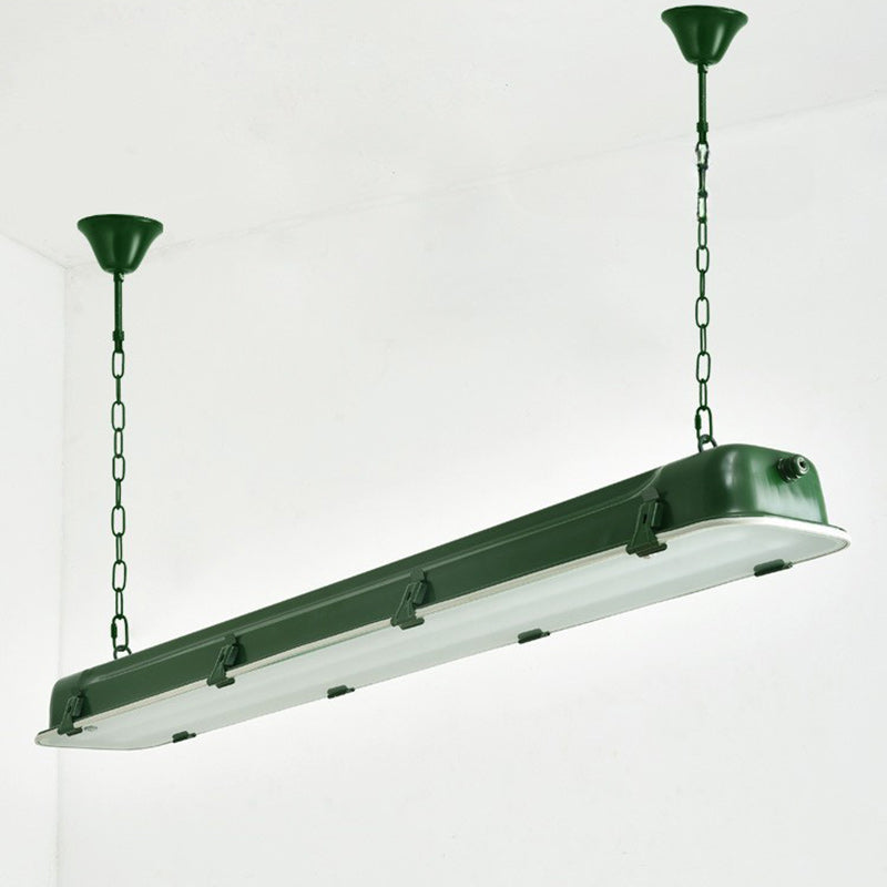 Industrial Iron Rectangular LED Island Chandelier