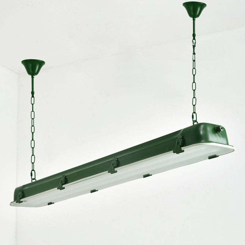 Industrial Iron Rectangular LED Island Chandelier