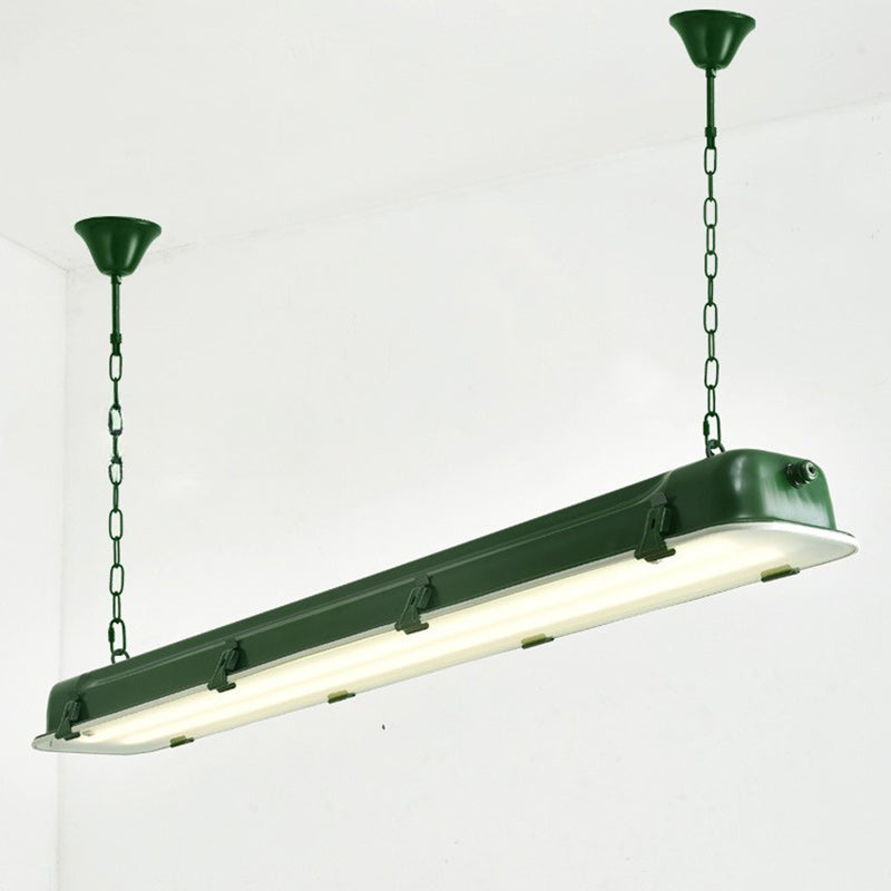 Industrial Iron Rectangular LED Island Chandelier