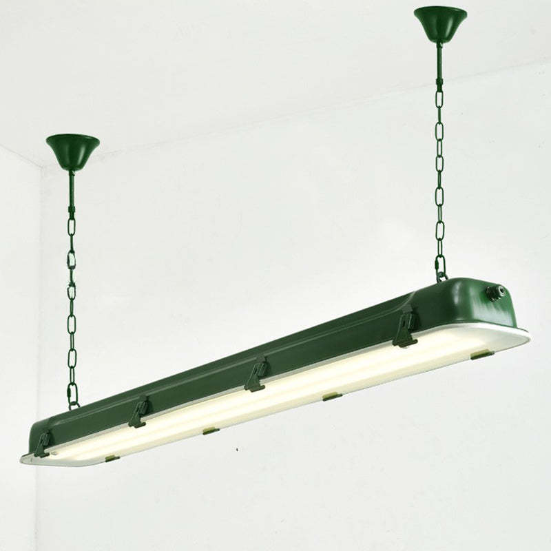 Industrial Iron Rectangular LED Island Chandelier