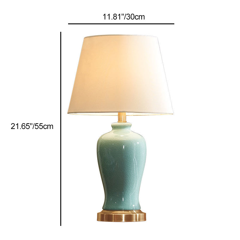 Nordic Ceramic Fabric Elliptical Table Lamp