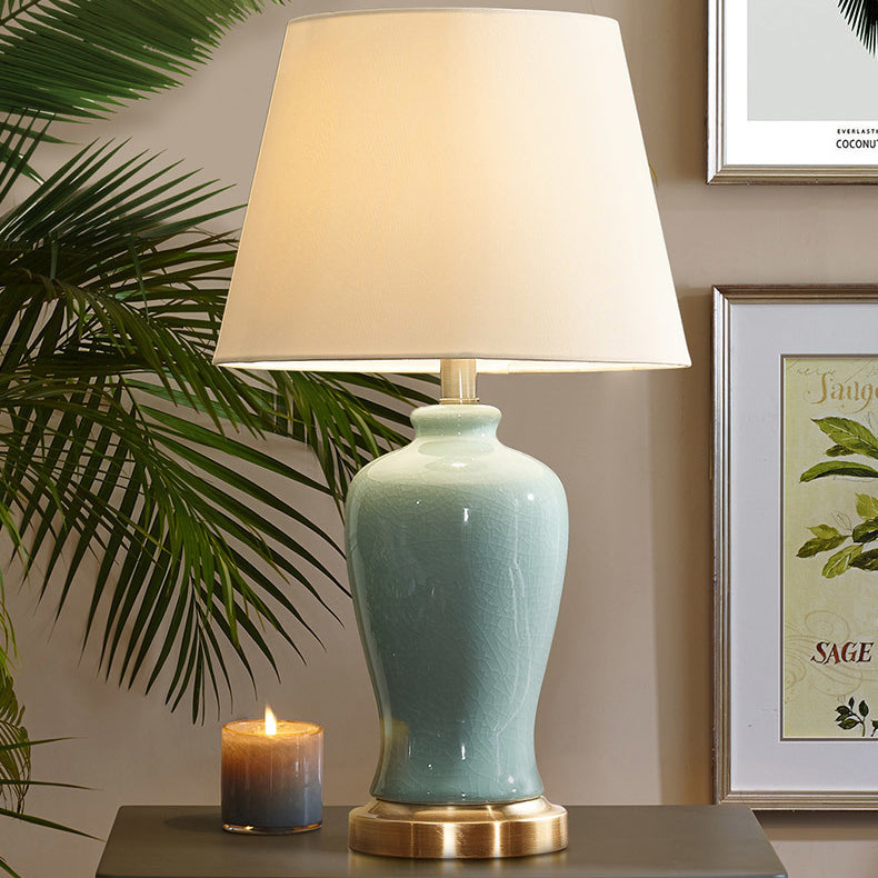 Nordic Ceramic Fabric Elliptical Table Lamp
