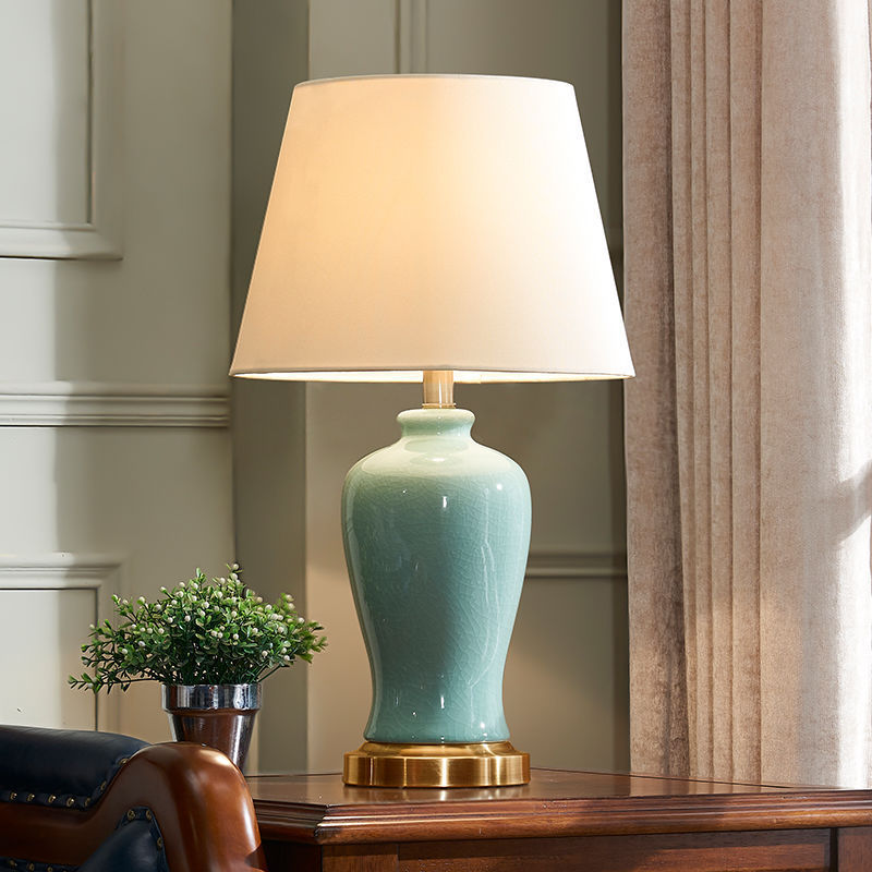 Nordic Ceramic Fabric Elliptical Table Lamp
