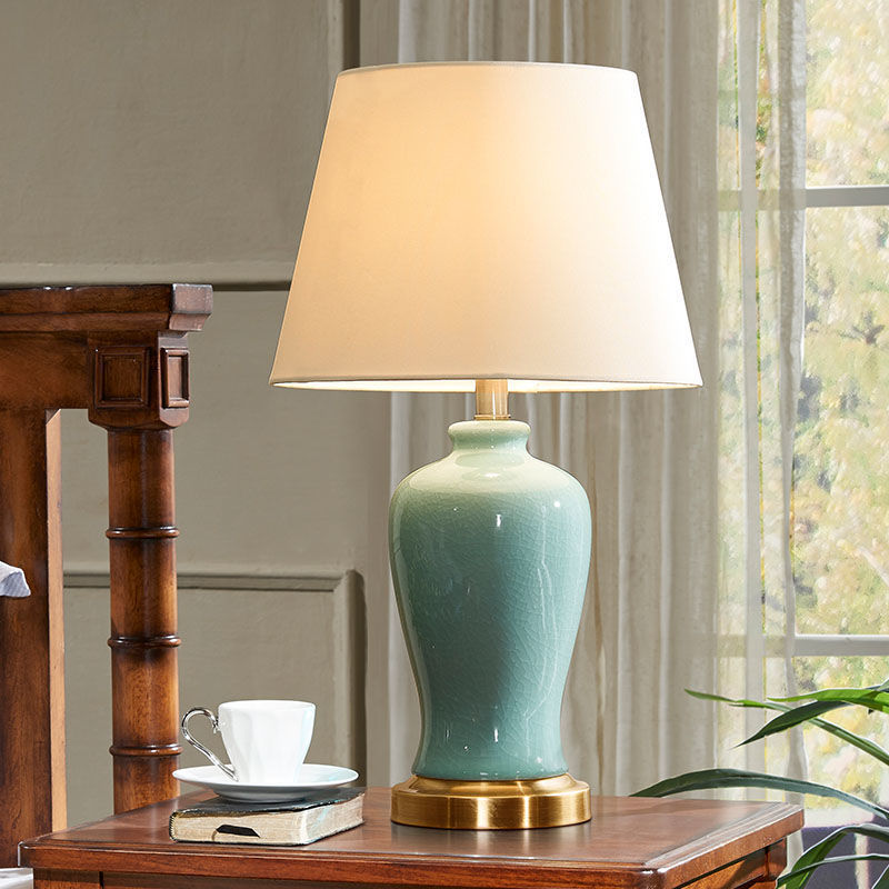 Nordic Ceramic Fabric Elliptical Table Lamp