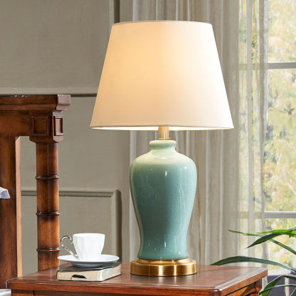 Nordic Ceramic Fabric Elliptical Table Lamp