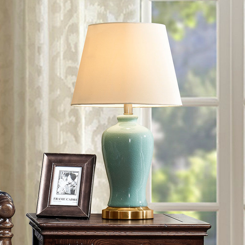 Nordic Ceramic Fabric Elliptical Table Lamp