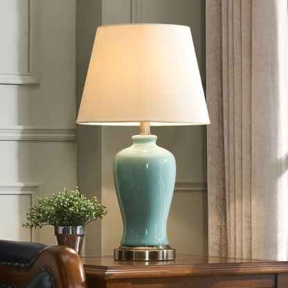 Nordic Ceramic Fabric Elliptical Table Lamp