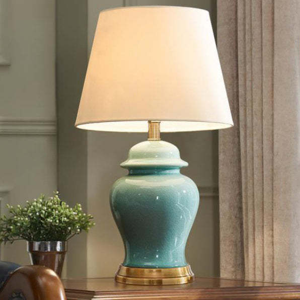 Nordic Ceramic Fabric Elliptical Table Lamp