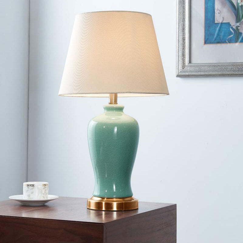 Nordic Ceramic Fabric Elliptical Table Lamp