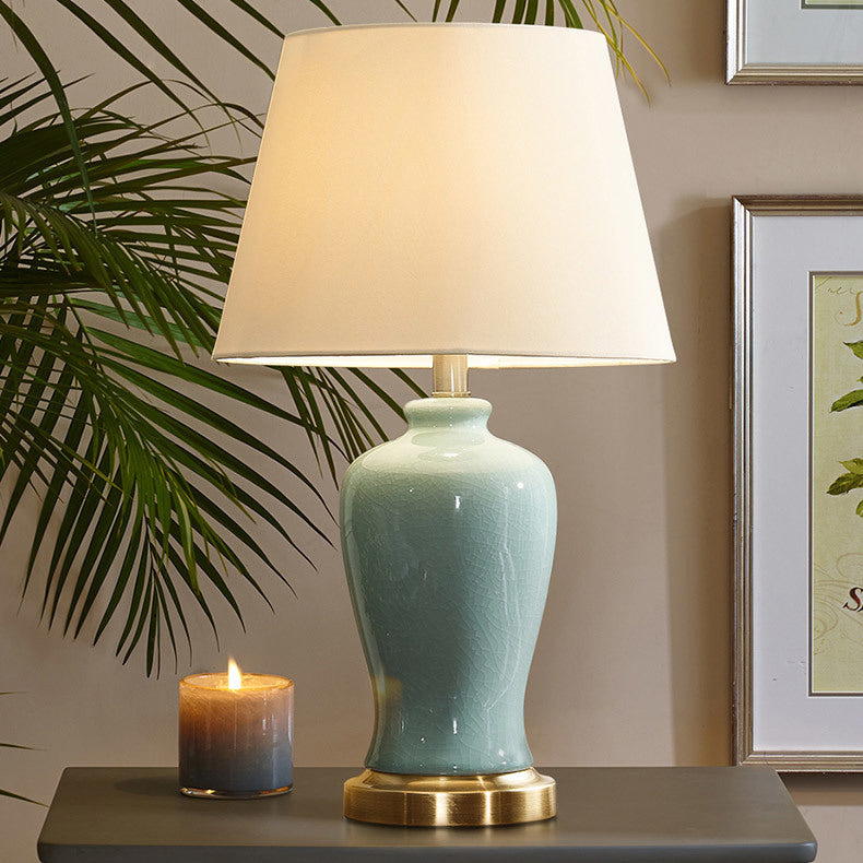 Nordic Ceramic Fabric Elliptical Table Lamp