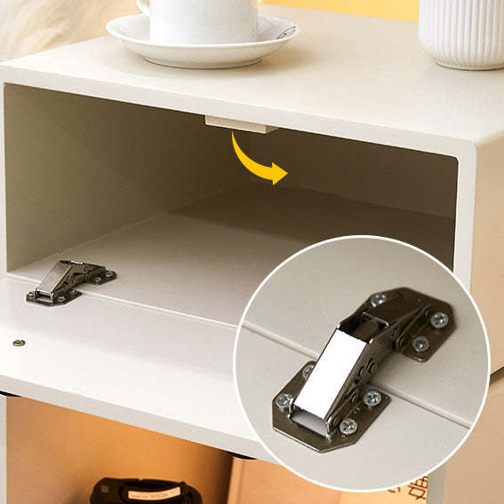 Contemporary Solid Wood 2-Storage Side Table