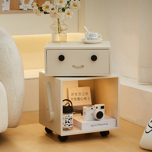 Lighom creative solid 2-storage wood metal end & side tables