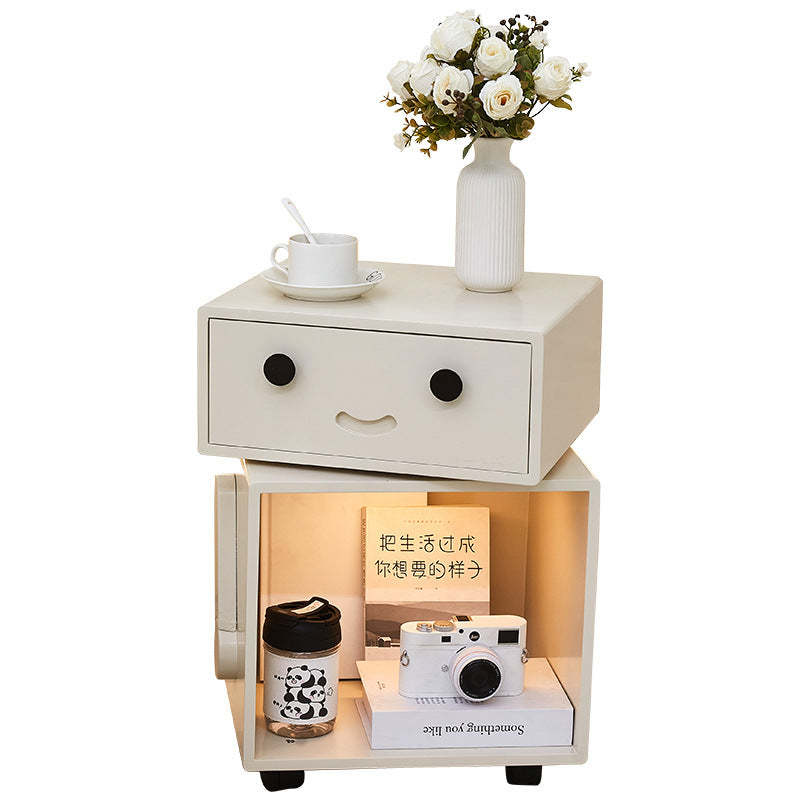Contemporary Solid Wood 2-Storage Side Table